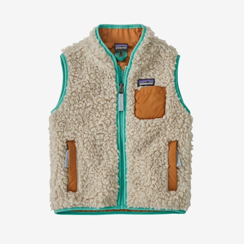 Patagonia Baby Retro-X® Fleece Vest - Natural w/Umber Brown