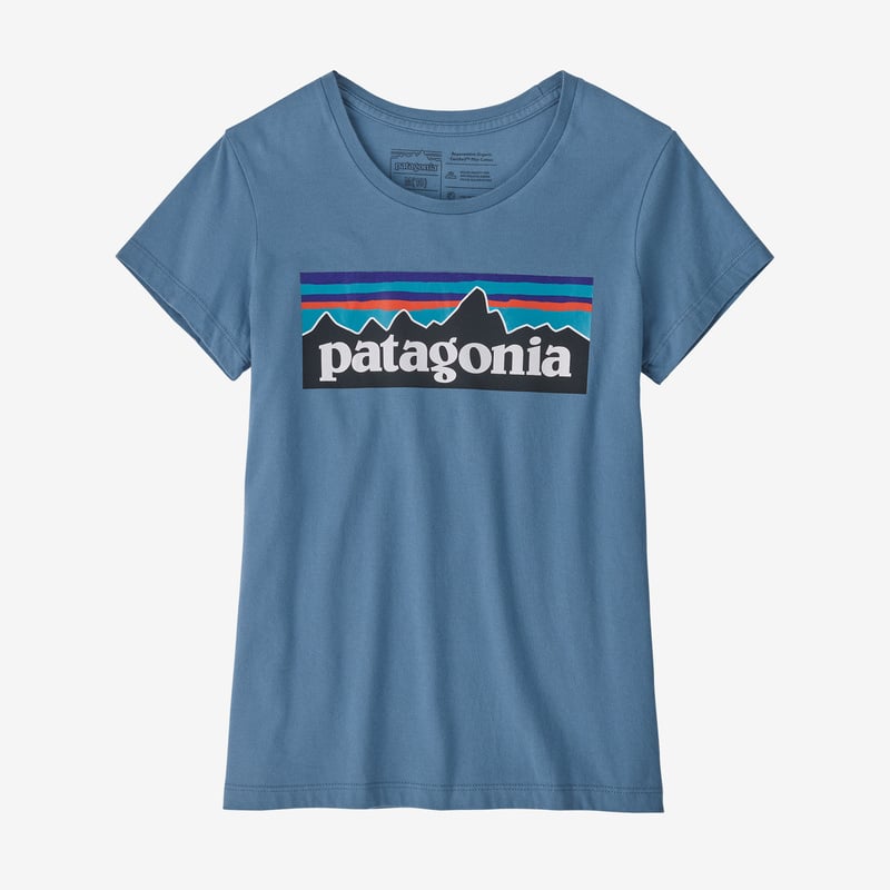 Patagonia Girls' Regenerative Organic Certified™ Cotton P-6 Logo T-Shirt - Pigeon Blue