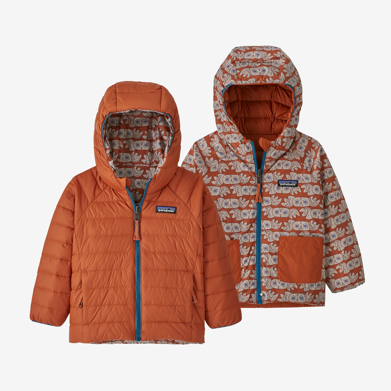 Patagonia Baby Reversible Down Sweater Hoody - Owl See You Later: Sandhill Rust