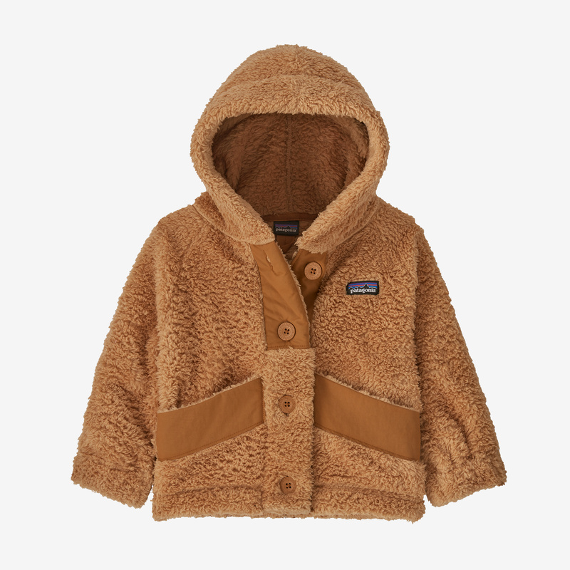 Patagonia Baby Los Gatos Fleece Button-Up Hoody - Dark Camel