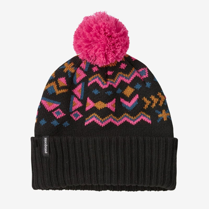 Patagonia Kids' Powder Town Beanie - Wandering Woods Knit: Pitch Blue