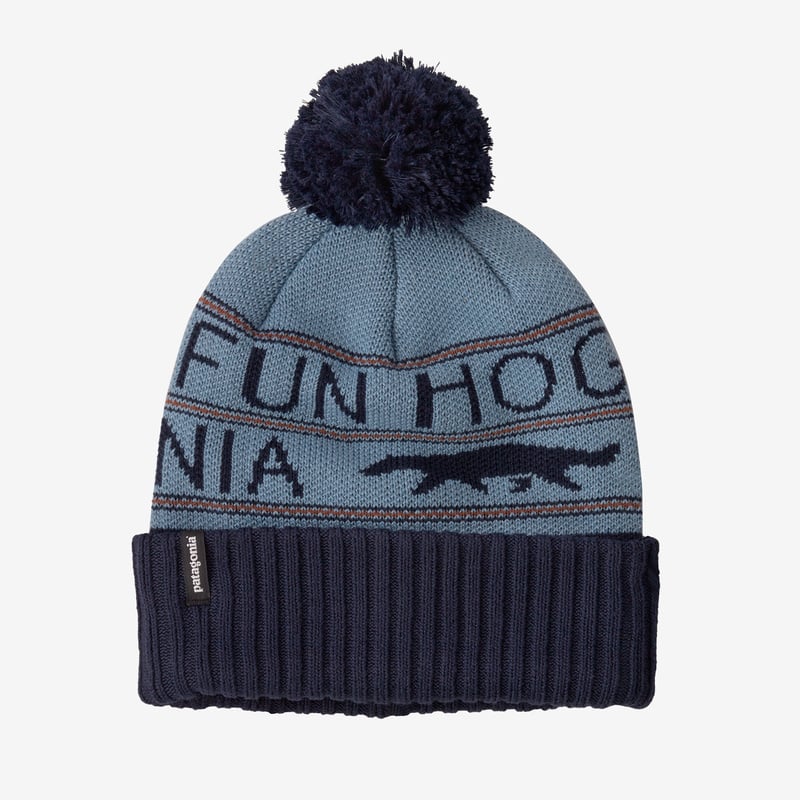 Patagonia Kids' Powder Town Beanie - Fun Hogs Knit: New Navy
