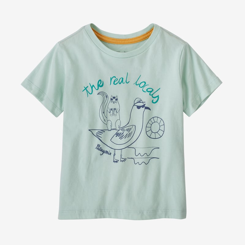 Patagonia Baby Regenerative Organic Certified™ Cotton Graphic T-Shirt - Real Locals: Lite Distilled Green