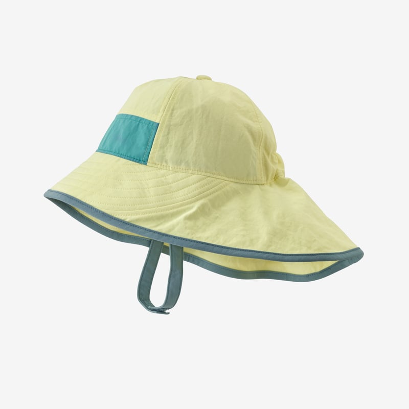 Patagonia Baby Block-the-Sun Hat - Isla Yellow w/Iggy Blue