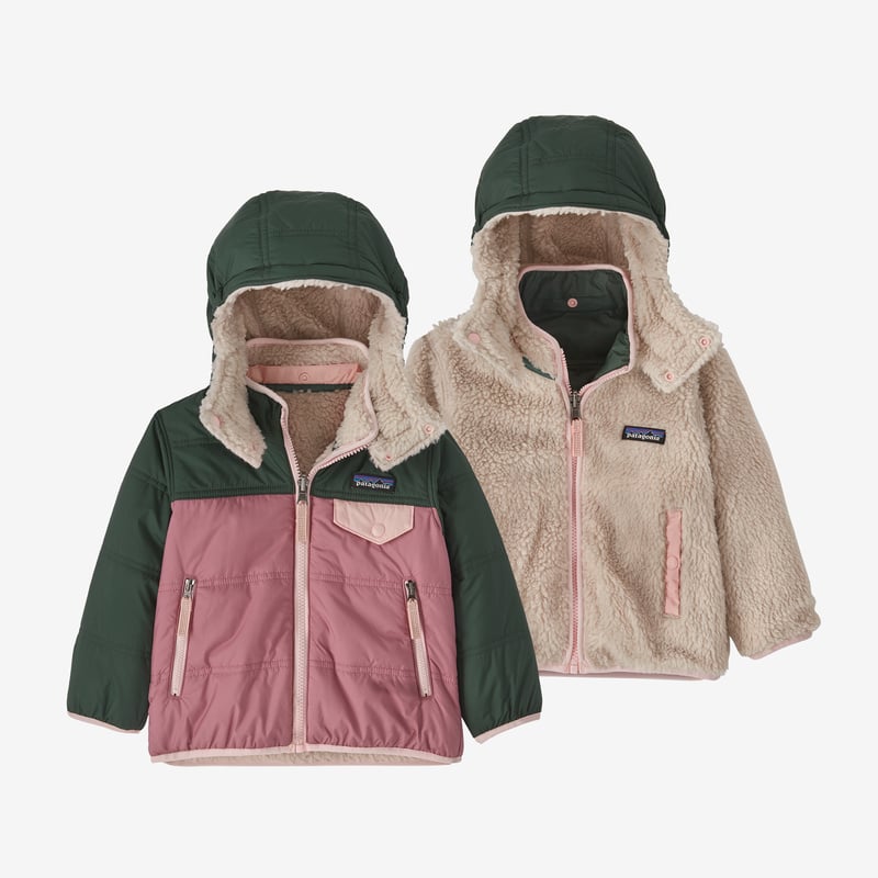 Patagonia Baby Reversible Tribbles Hoody - Light Star Pink