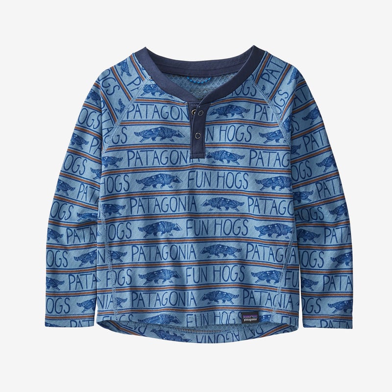 Patagonia Baby Capilene® Midweight Henley - Badgerhogging: Pigeon Blue