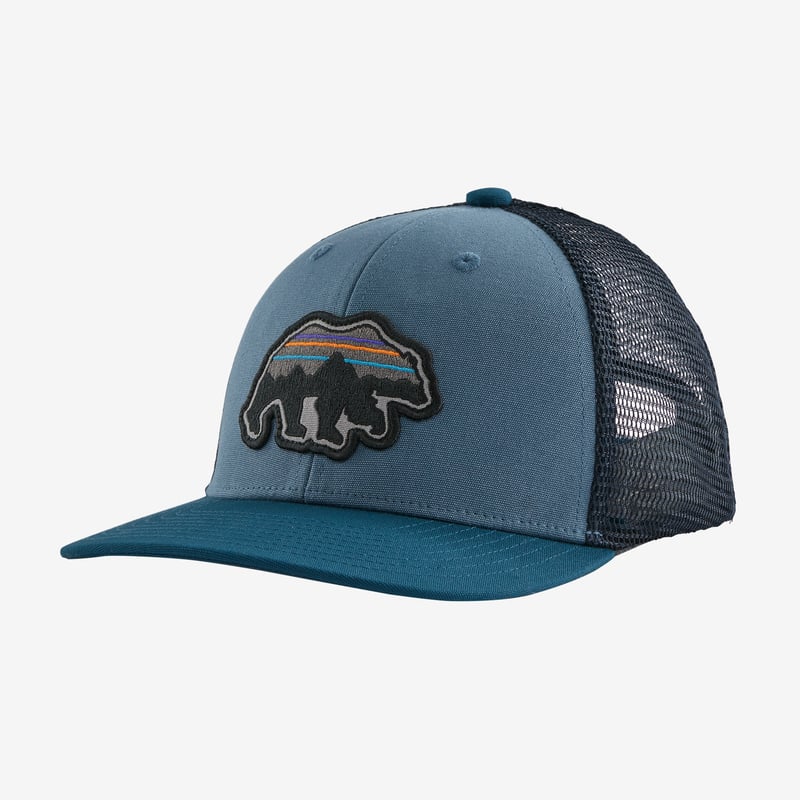 Patagonia Kids' Trucker Hat - Back for Good Bear: Pigeon Blue