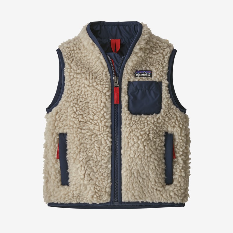 Patagonia Baby Retro-X® Fleece Vest - Natural w/New Navy