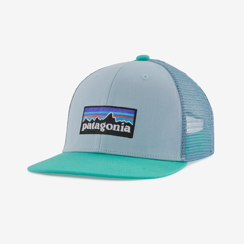 Patagonia Kids' Trucker Hat - P-6 Logo: Steam Blue