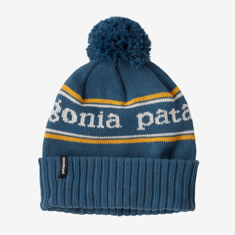 Patagonia Kids' Powder Town Beanie - Park Stripe Knit: Wavy Blue