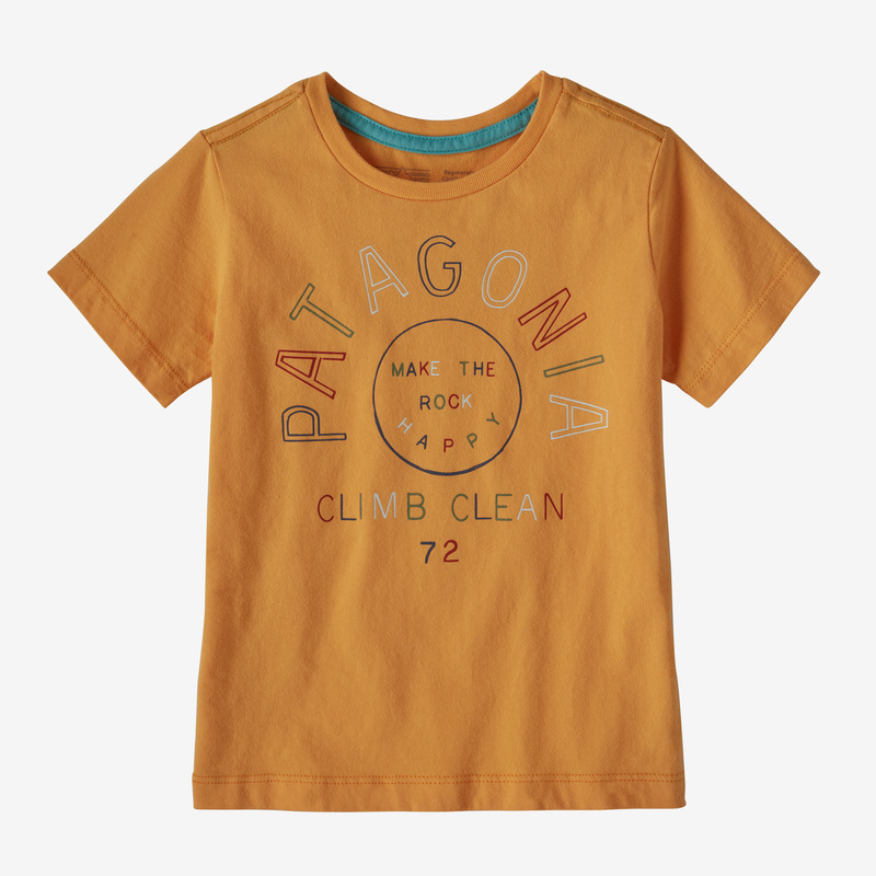 Patagonia Baby Regenerative Organic Certified™ Cotton Graphic T-Shirt - Happy Rock Jr: Saffron