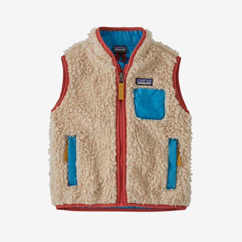 Patagonia Baby Retro-X® Fleece Vest - Dark Natural w/Anacapa Blue