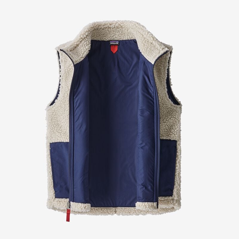 Patagonia Kids' Retro-X® Fleece Vest - Dark Natural w/Anacapa Blue