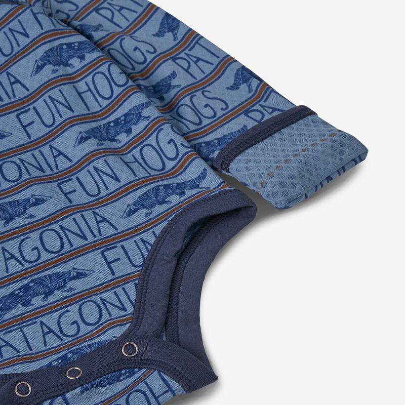 Patagonia Infant Capilene® Midweight Set - Badgerhogging: Pigeon Blue