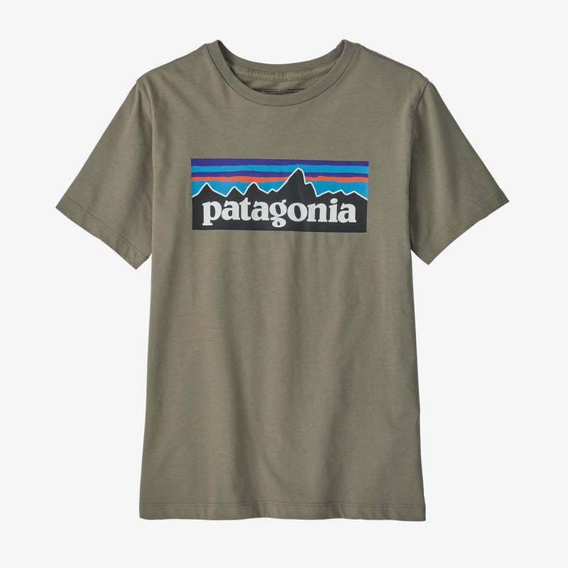 Patagonia Kids' Regenerative Organic Certified™ Cotton P-6 Logo T-Shirt - Garden Green
