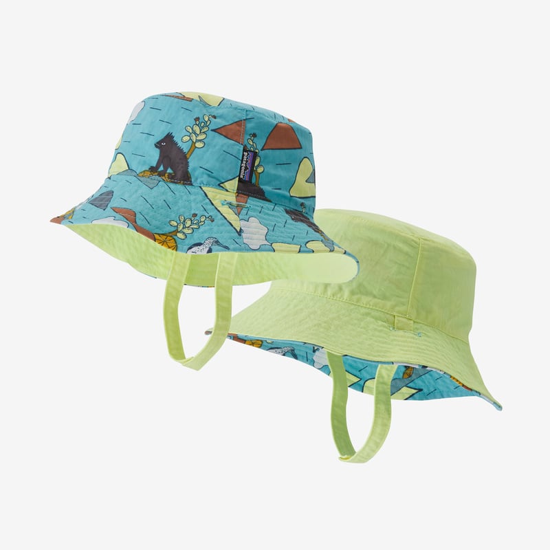 Patagonia Baby Sun Bucket Hat - Volcano Dazed Small: Iggy Blue