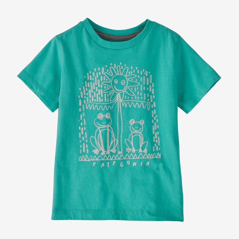 Patagonia Baby Regenerative Organic Certified™ Cotton Graphic T-Shirt - Umbrella Bloom: Fresh Teal