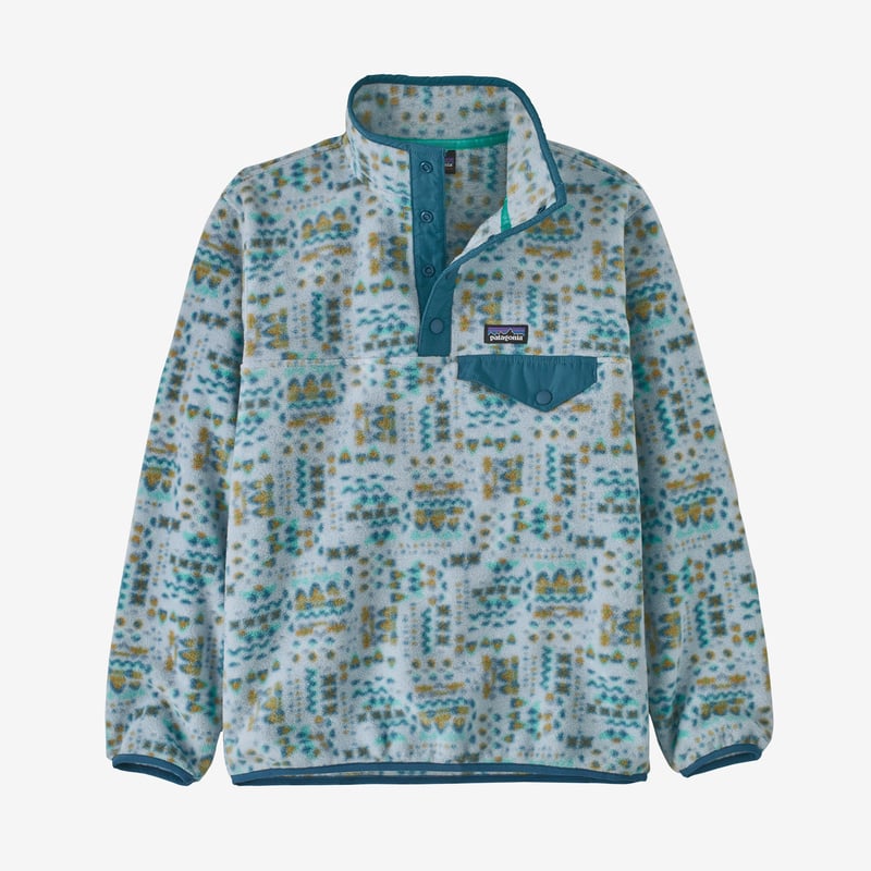 Patagonia Kids' Lightweight Synchilla® Snap-T® Fleece Pullover - Wandering Woods: Steam Blue