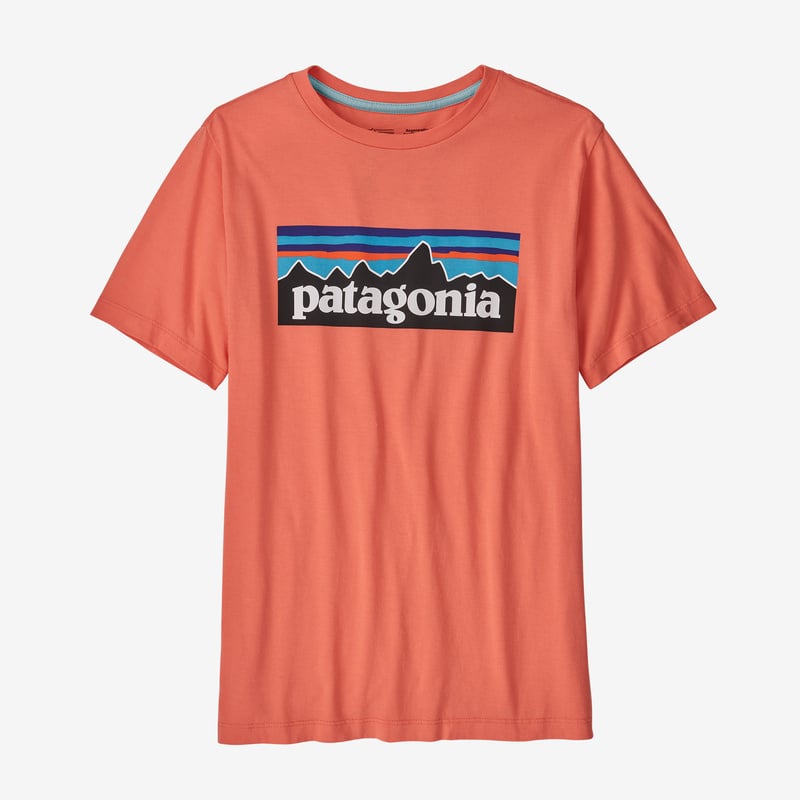 Patagonia Kids' Regenerative Organic Certified™ Cotton P-6 Logo T-Shirt - Coho Coral