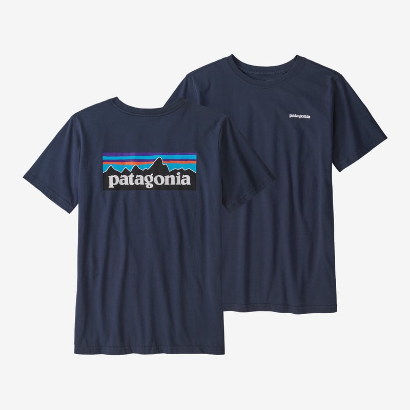 Patagonia Kids' Regenerative Organic Certified™ Cotton Graphic T-Shirt - P-6 Logo: New Navy