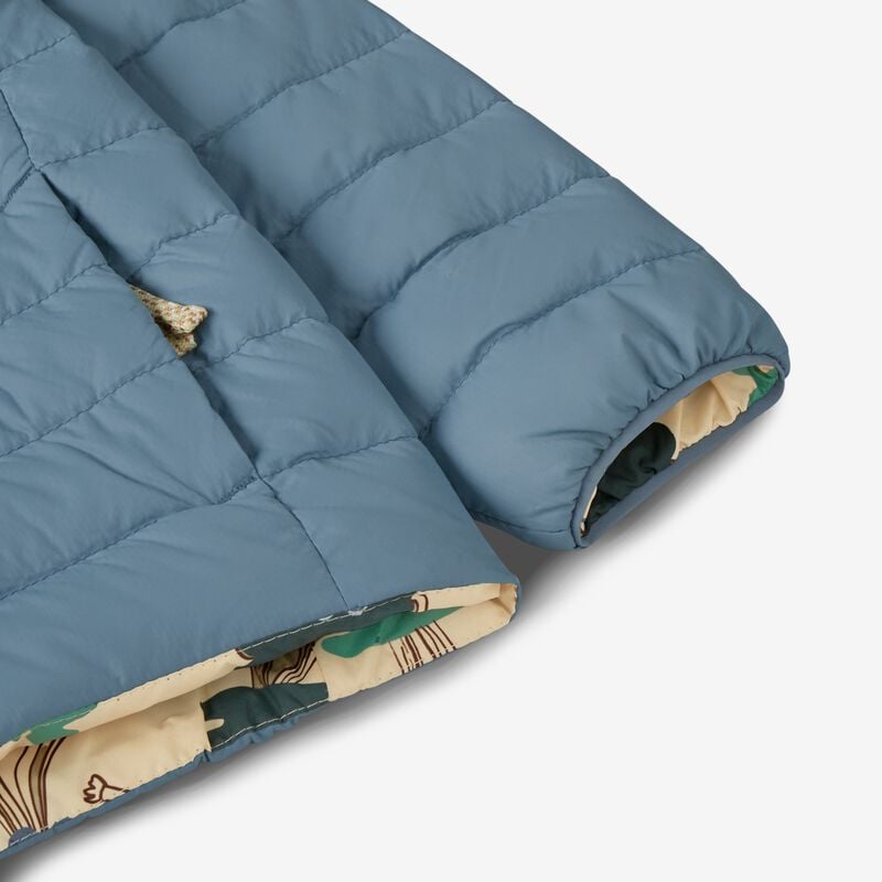 Patagonia Baby Reversible Down Sweater Hoody - Wandering Woods: Tidepool Blue