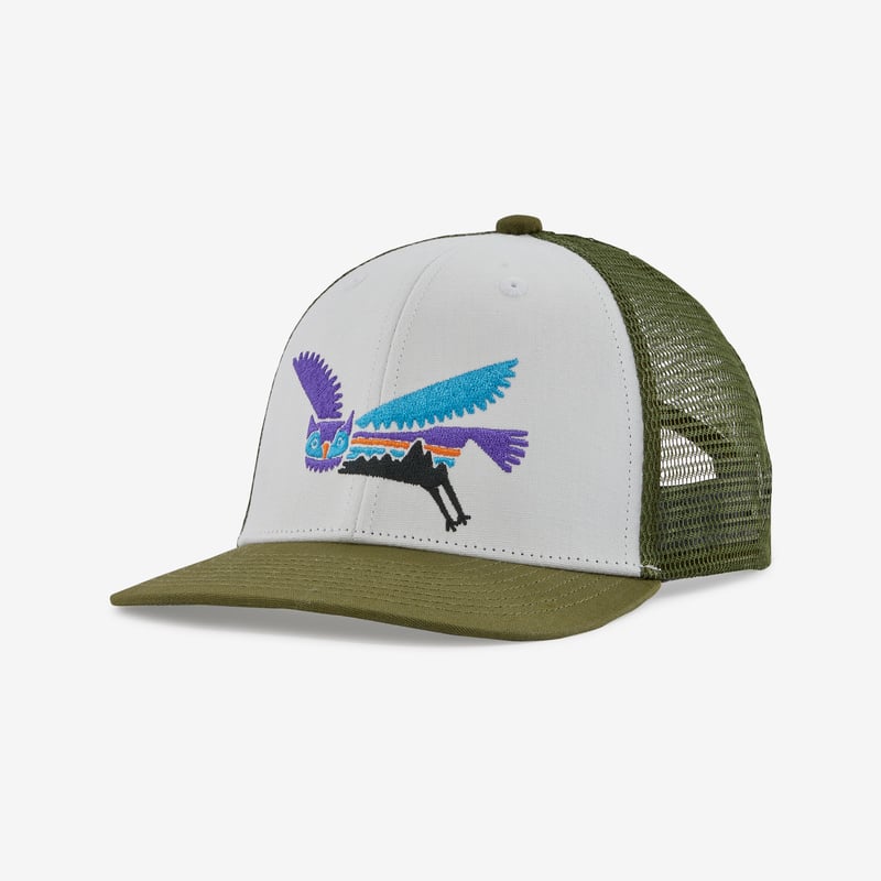 Patagonia Kids' Trucker Hat - Fitz Roy Owl: White