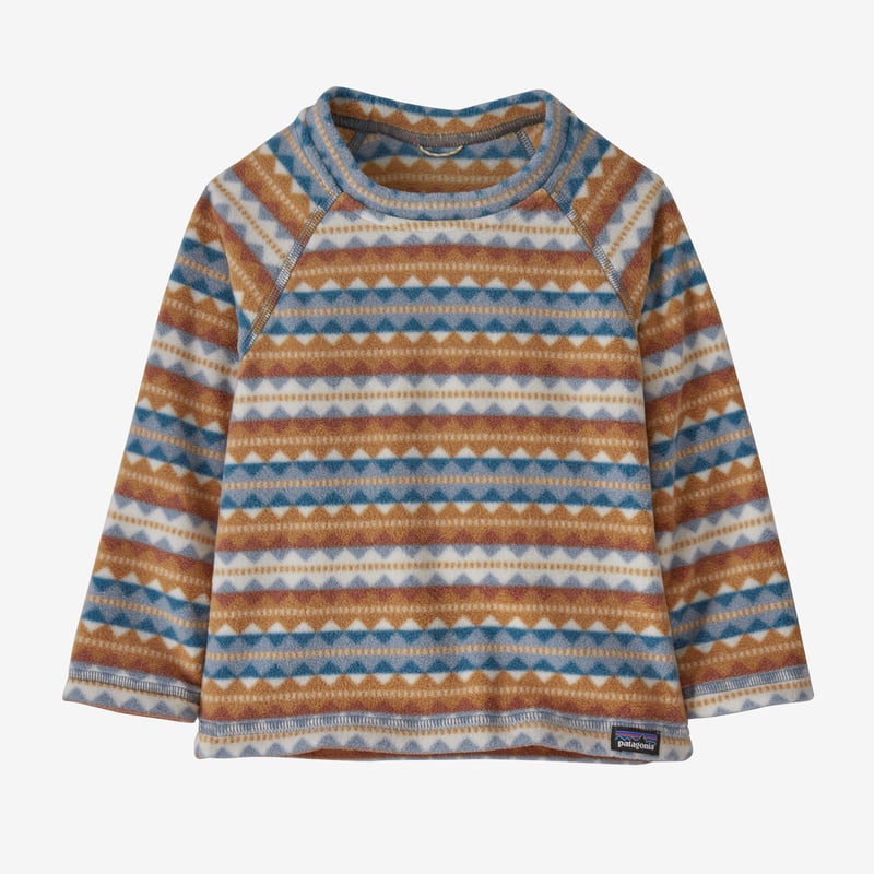Patagonia Baby Micro D® Fleece Crew - Diamond Stripe: Light Plume Grey