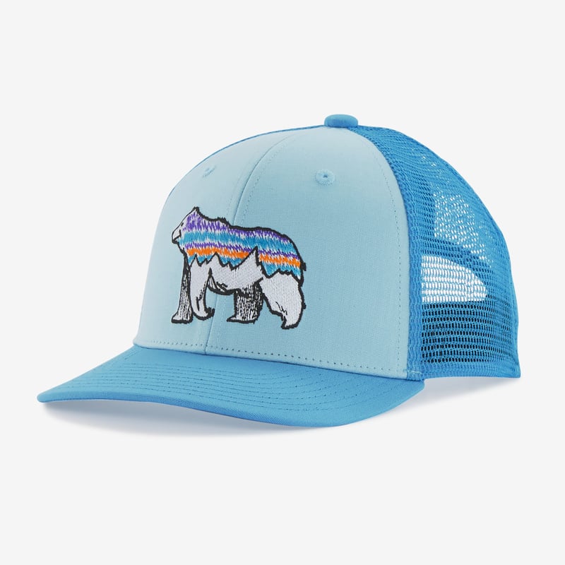 Patagonia Kids' Trucker Hat - Illustrated Fitz Bear: Fin Blue