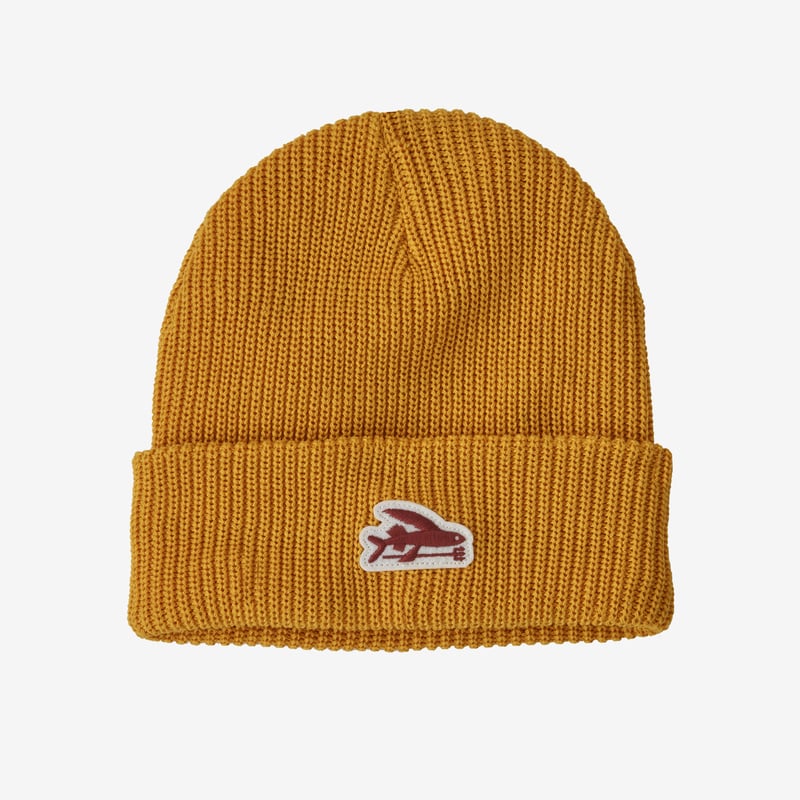 Patagonia Kids' Logo Beanie - Flying Fish Felt Patch: Cabin Gold