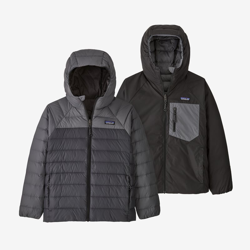 Patagonia Kids' Reversible Down Sweater Hoody - Ink Black