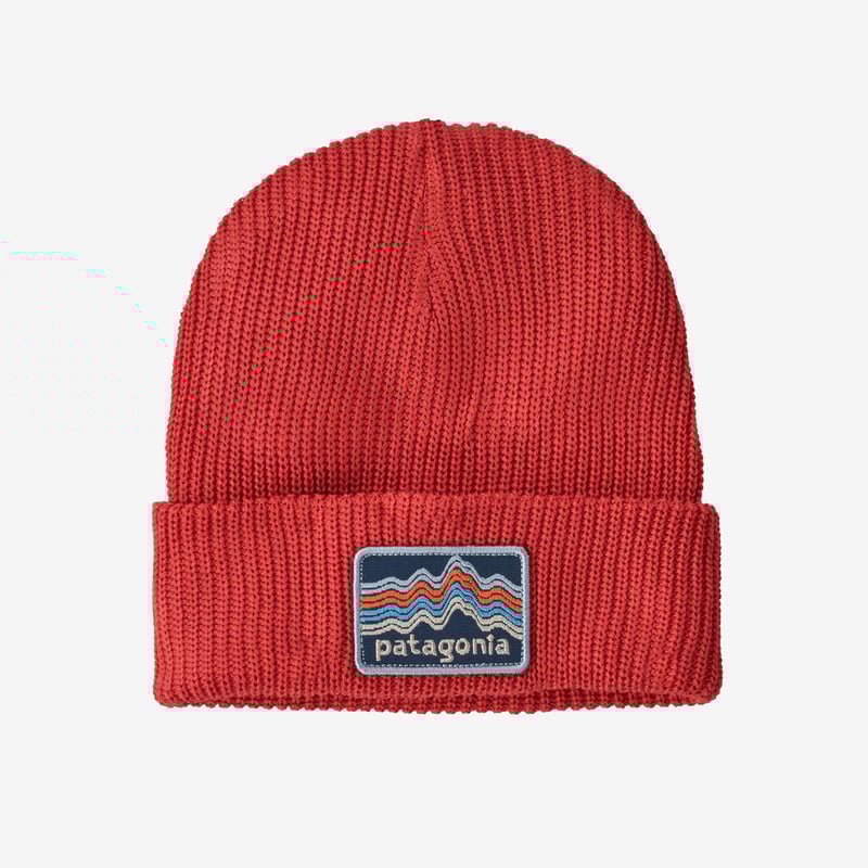 Patagonia Kids' Logo Beanie - Ridge Rise Stripe: Sumac Red