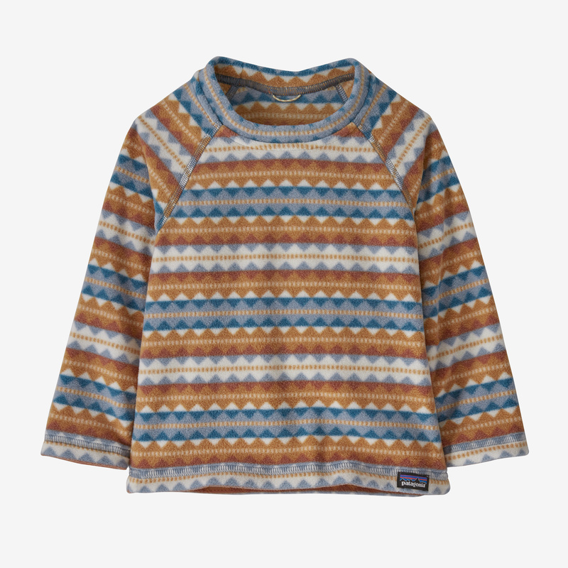 Patagonia Baby Micro D® Fleece Crew - Diamond Stripe: Light Plume Grey