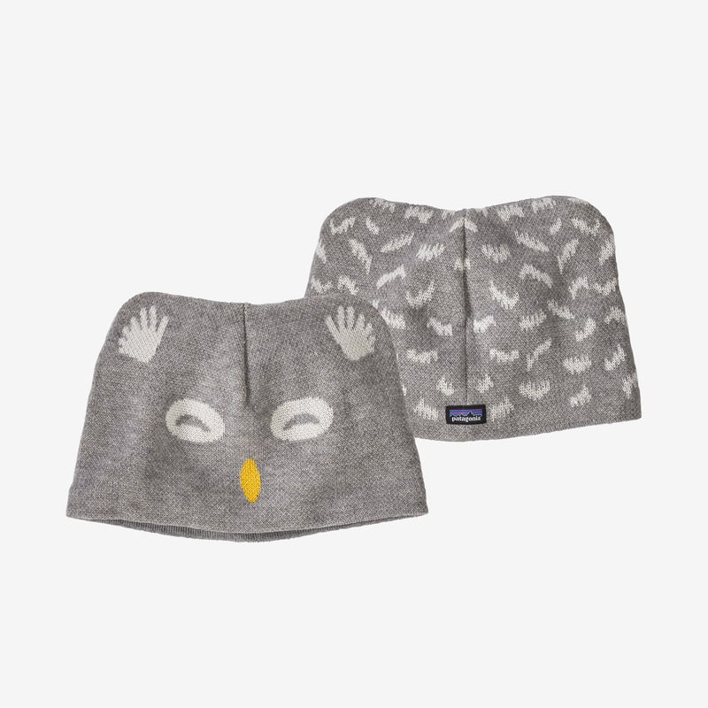 Patagonia Baby Animal Friends Beanie - Beanie Owl: Drifter Grey