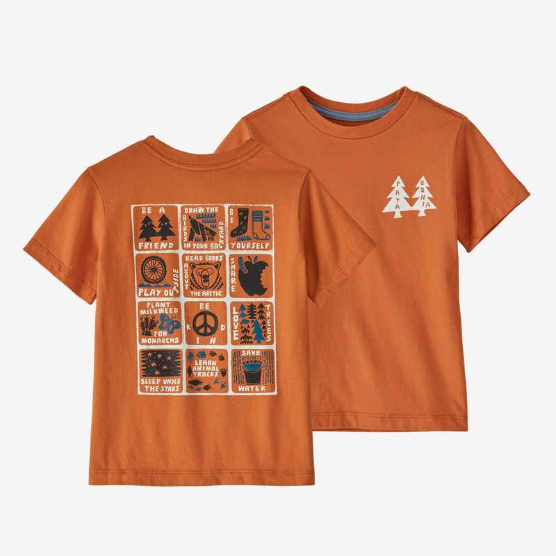Patagonia Baby Regenerative Organic Certified™ Cotton Graphic T-Shirt - How to Change Jr: Harmony Orange