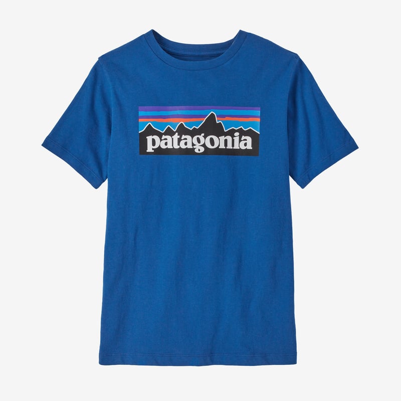 Patagonia Kids' Regenerative Organic Certified™ Cotton P-6 Logo T-Shirt - Superior Blue