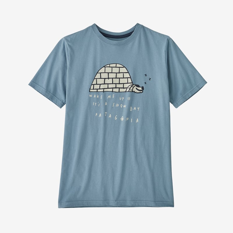 Patagonia Kids' Regenerative Organic Certified™ Cotton Graphic T-Shirt - Snow Snooze: Light Plume Grey