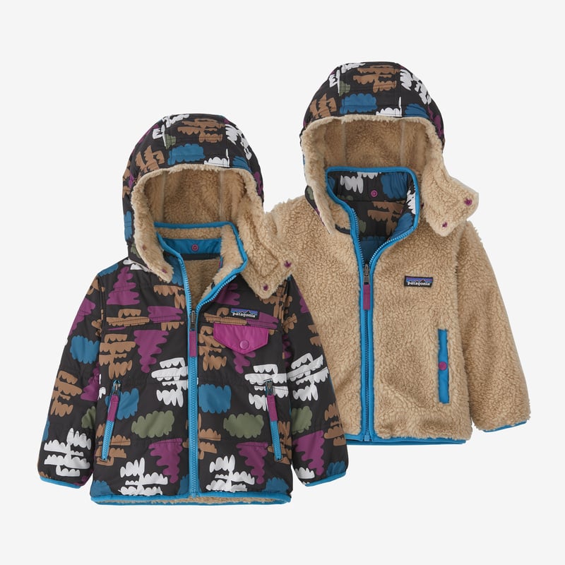 Patagonia Baby Reversible Tribbles Hoody - Fungiis: Pitch Blue