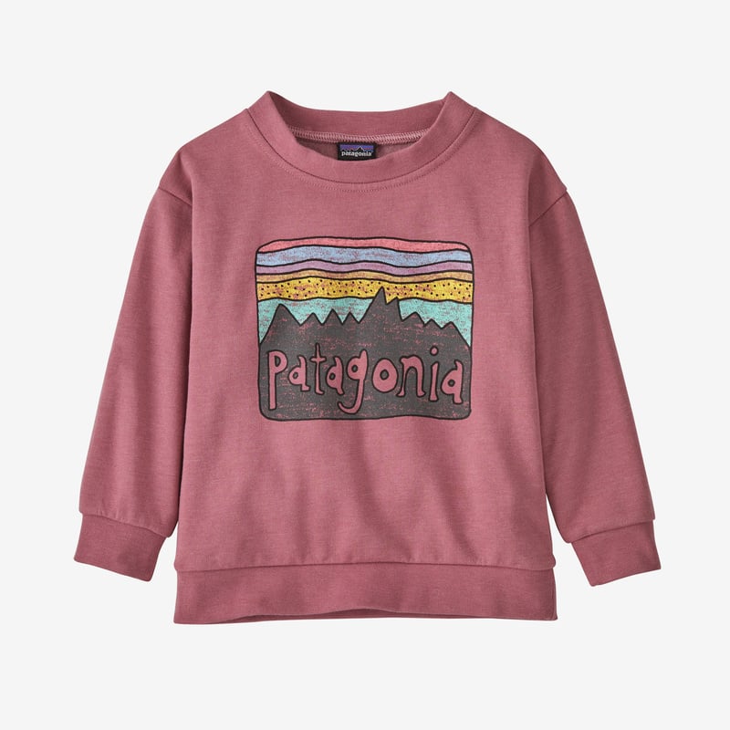 Patagonia Baby Lightweight Crew Sweatshirt - Fitz Roy Skies: Light Star Pink