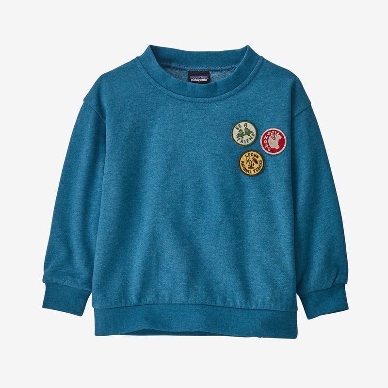 Patagonia Baby Lightweight Crew Sweatshirt - Change Jr Patches: Wavy Blue