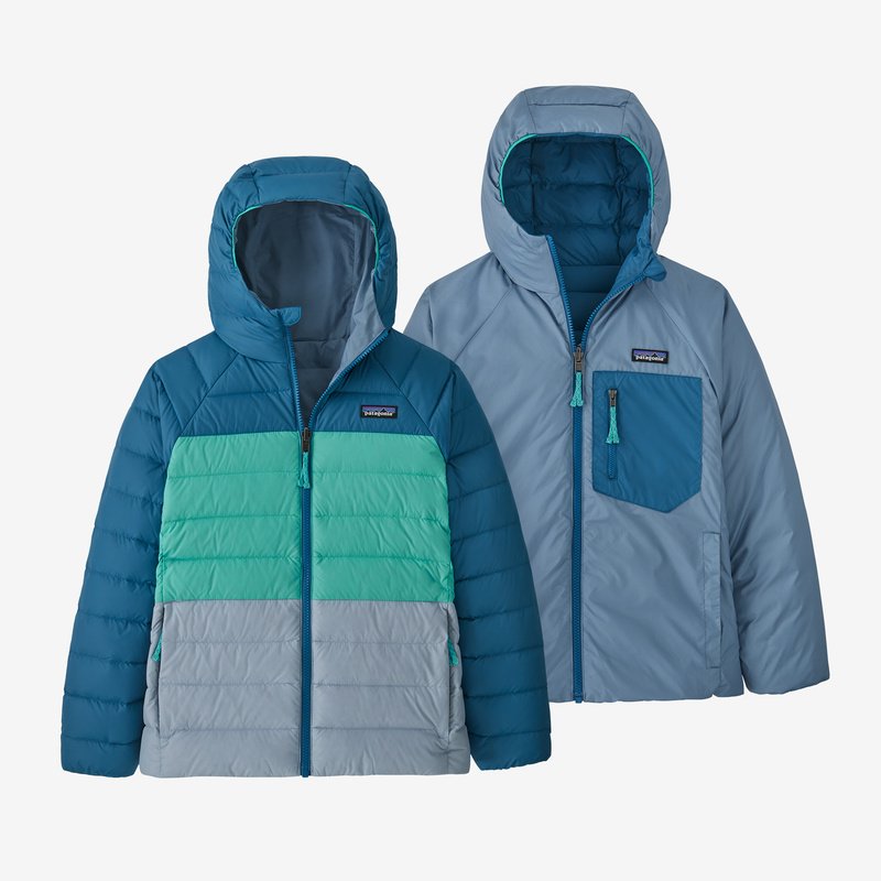 Patagonia Kids' Reversible Down Sweater Hoody - Light Plume Grey