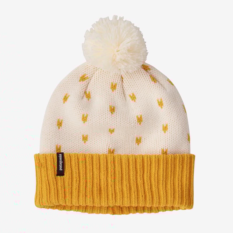 Patagonia Kids' Powder Town Beanie - Simple Dot: Wool White