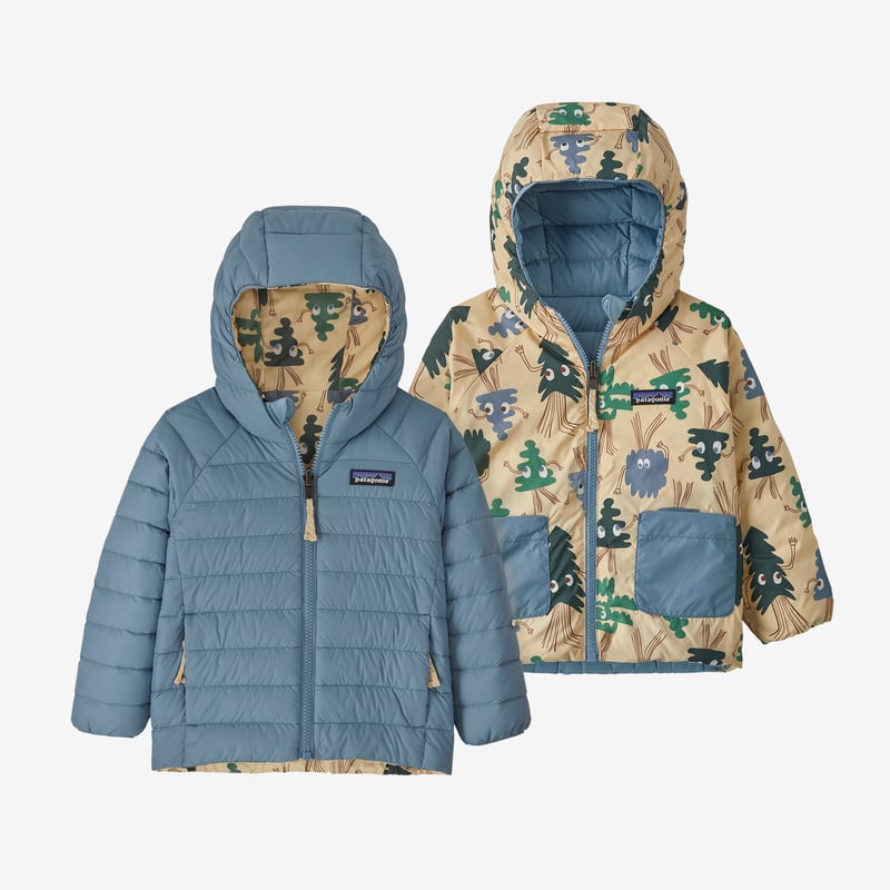 Patagonia Baby Reversible Down Sweater Hoody - Joshua and Friends: Oat White