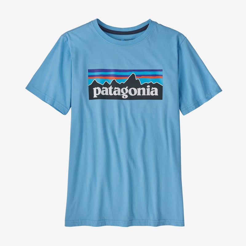 Patagonia Kids' Regenerative Organic Certified™ Cotton P-6 Logo T-Shirt - Lago Blue