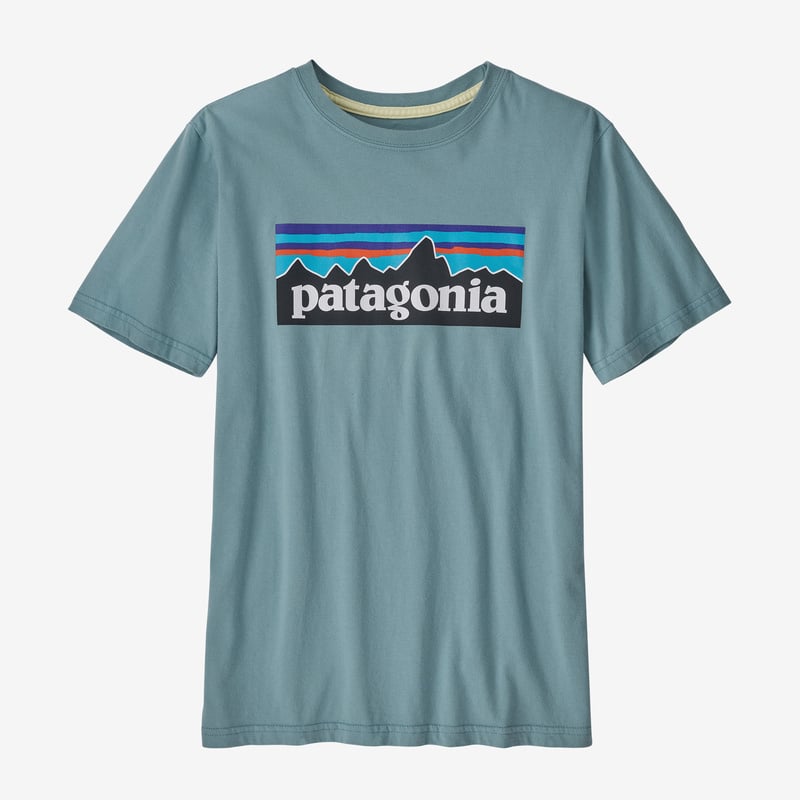Patagonia Kids' Regenerative Organic Certified™ Cotton P-6 Logo T-Shirt - Upwell Blue
