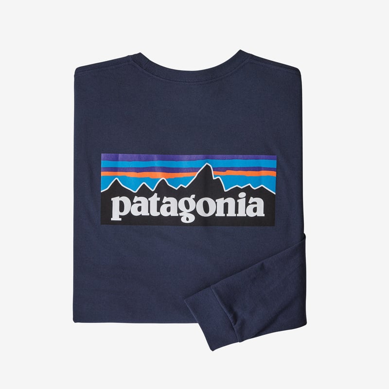 Patagonia Men's Long-Sleeved P-6 Logo Responsibili-Tee® - Classic Navy
