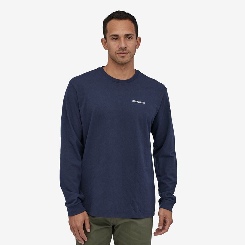 Patagonia Men's Long-Sleeved P-6 Logo Responsibili-Tee® - Classic Navy