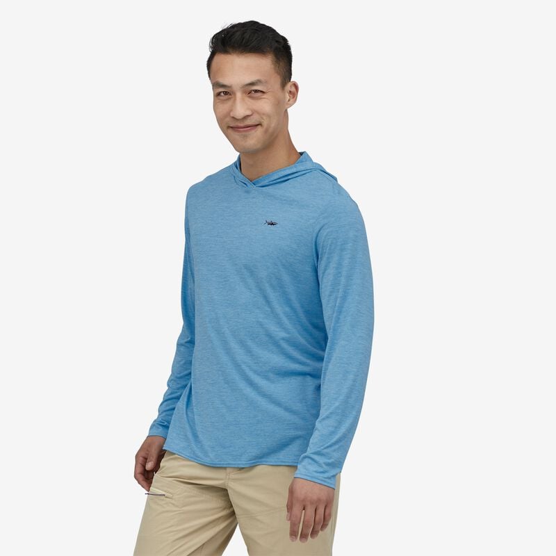 Patagonia Men's Capilene® Cool Daily Graphic Hoody - Relaxed Fit - Rocksand: Stainless