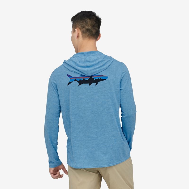 Patagonia Men's Capilene® Cool Daily Graphic Hoody - Relaxed Fit - Rocksand: Stainless