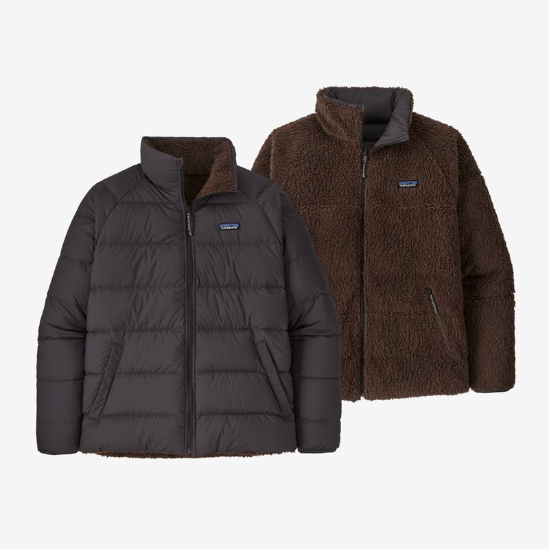 Patagonia Men's Reversible Silent Down Fleece Jacket - Ink Black