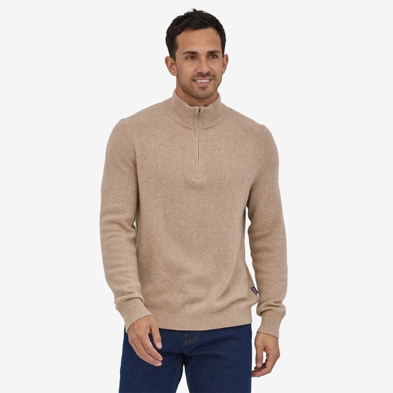 Patagonia Men's Recycled Cashmere 1/4-Zip Sweater - Navy Blue